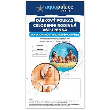 AQUAPALACE Vstupenka voda/sauna - rodinná
