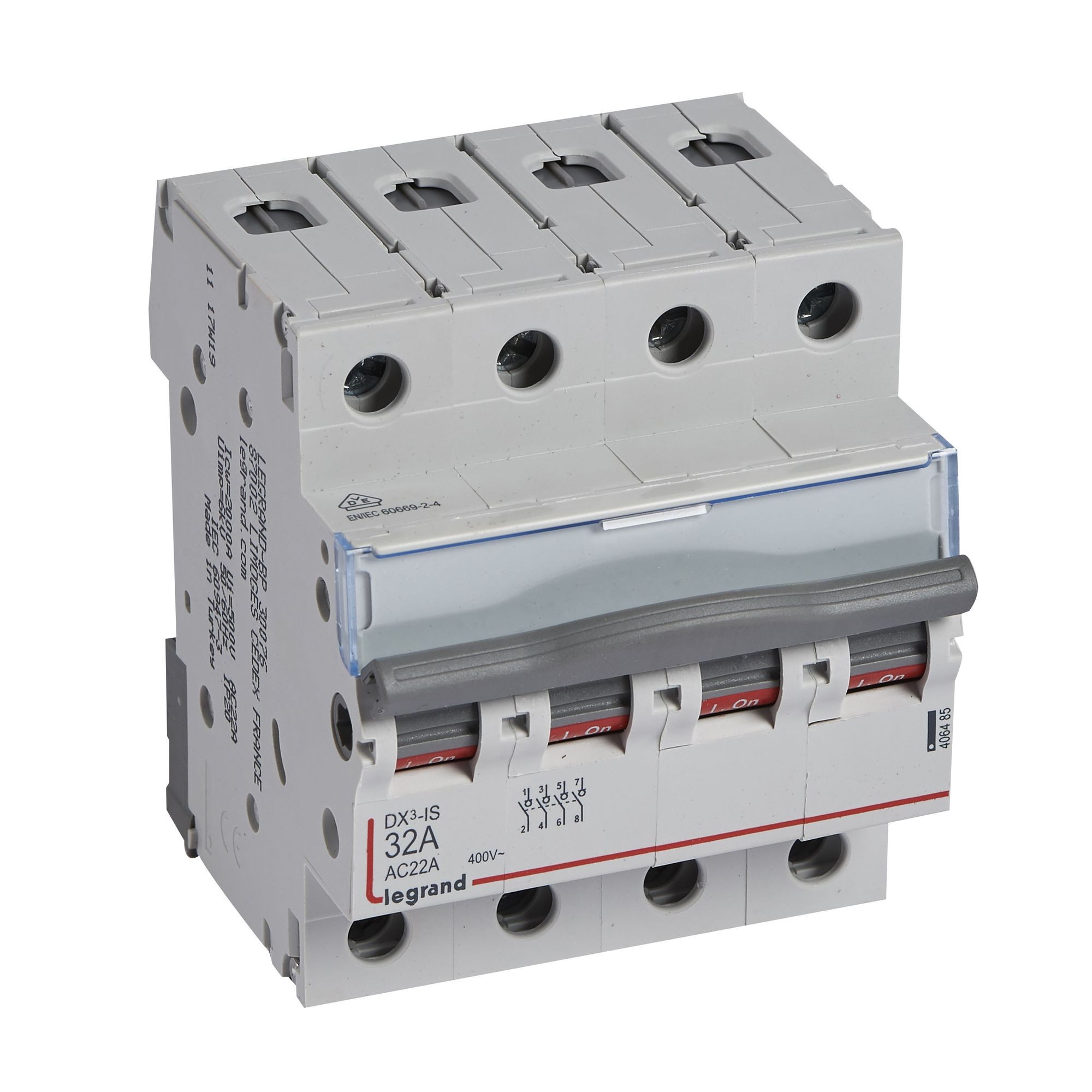 LEG 406485 DX3 VYPÍNAČ 4P 32A 400V 4DIN