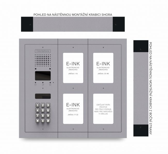 CZPHONE 4004091026 S elektronickým papírem (E-INK) FlatLine: SVĚTLE ŠEDÁ - DUO Standard: klávesnice