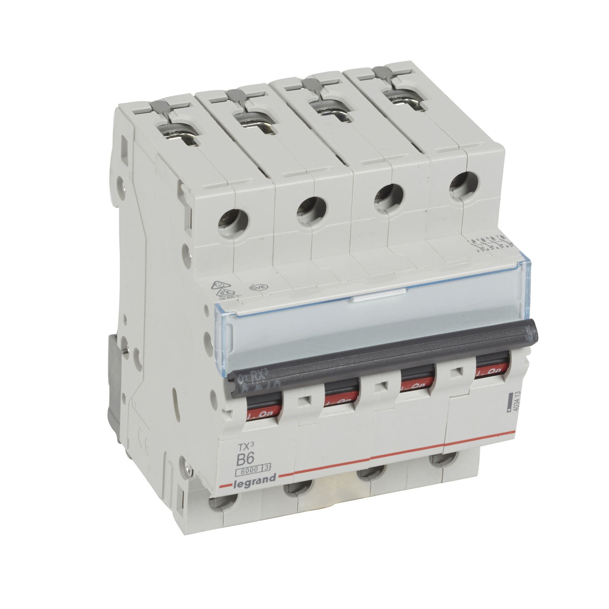 Jistič čtyřpolový LEGRAND 403413 TX3 4P B6 6000A