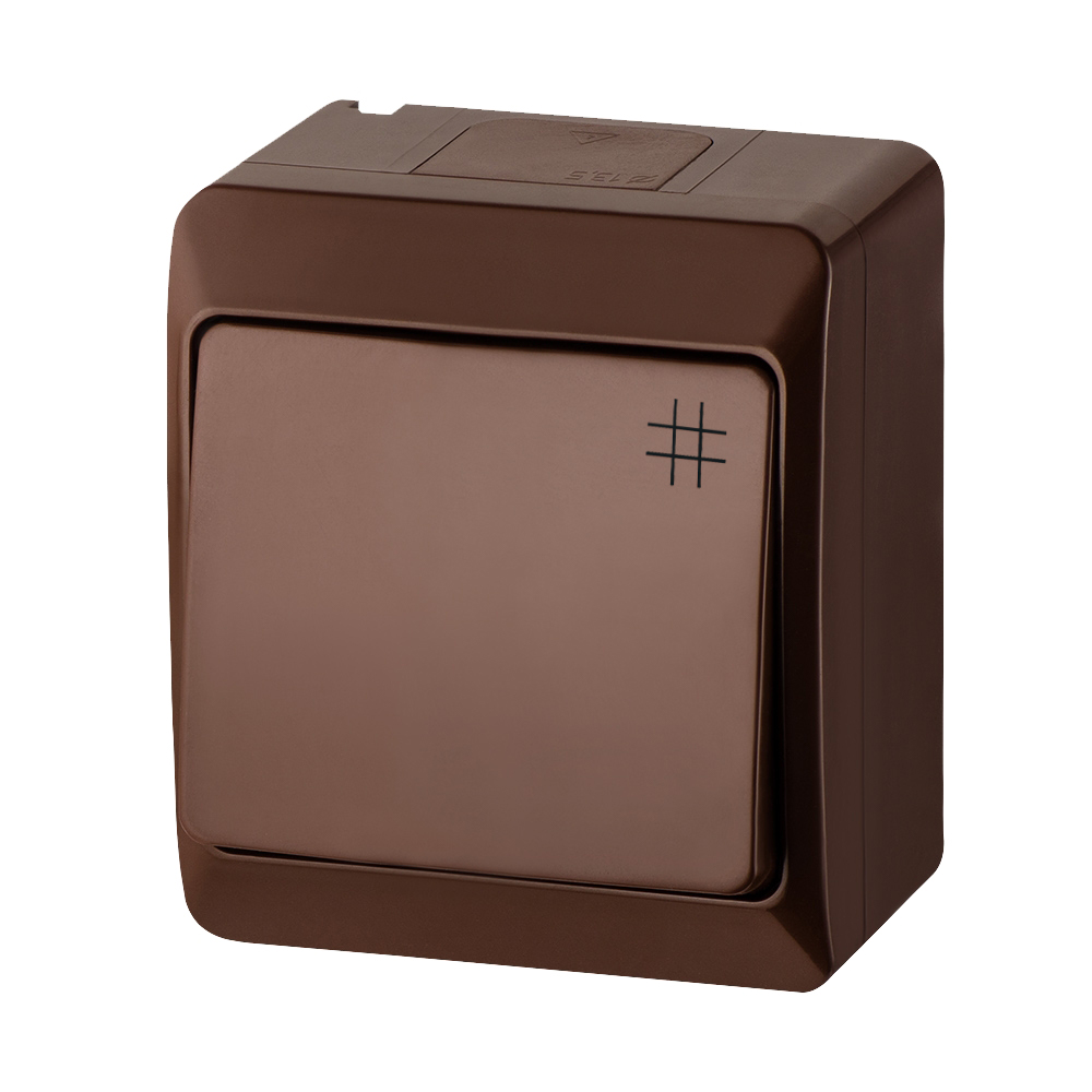 Přepínač křížový HERMES 0338-06, č.7, IP44, hnědá