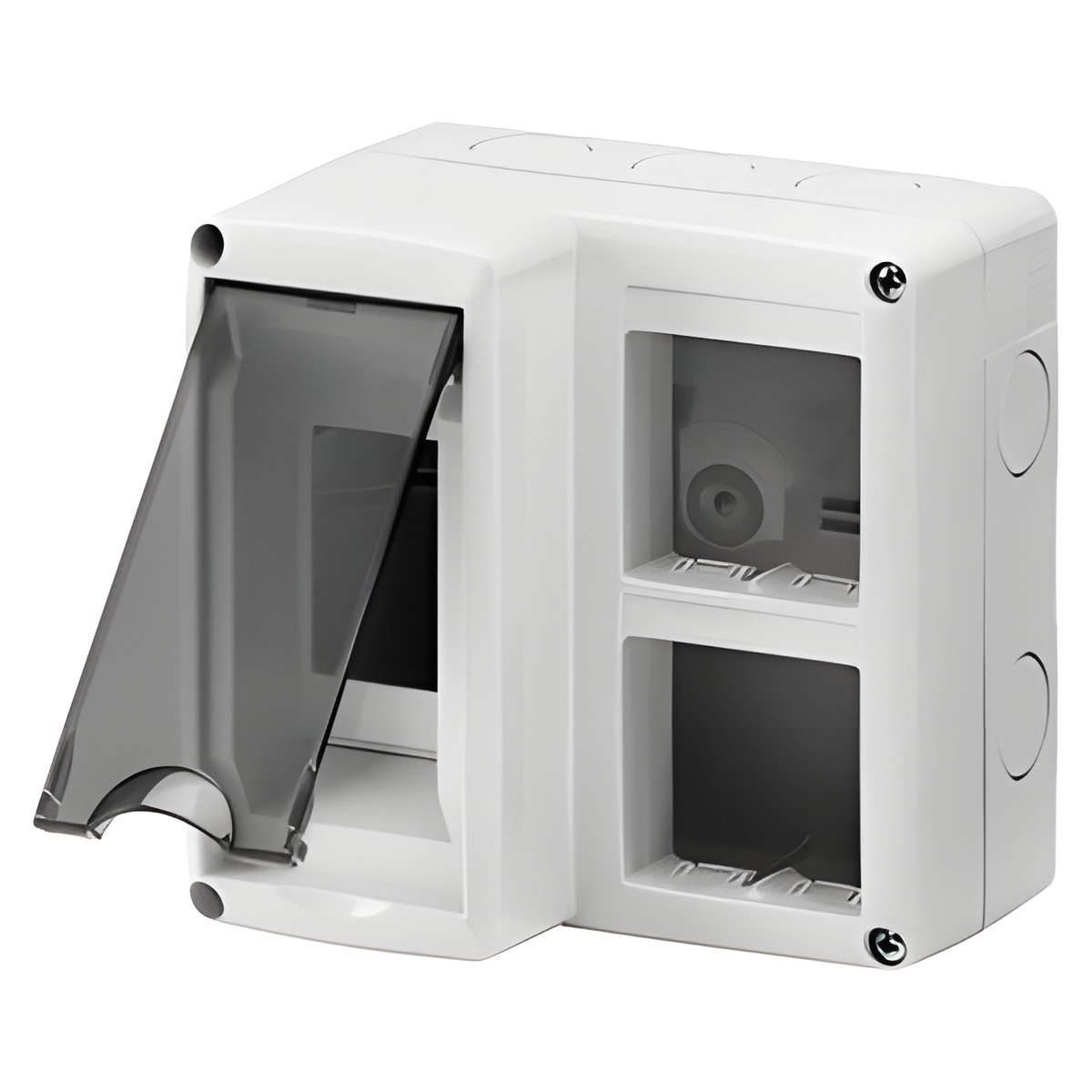 Skříňka GEWISS GW27071 pro komb. instalaci DIN a System, 2 moduly din, 4 moduly system, modul 2x2