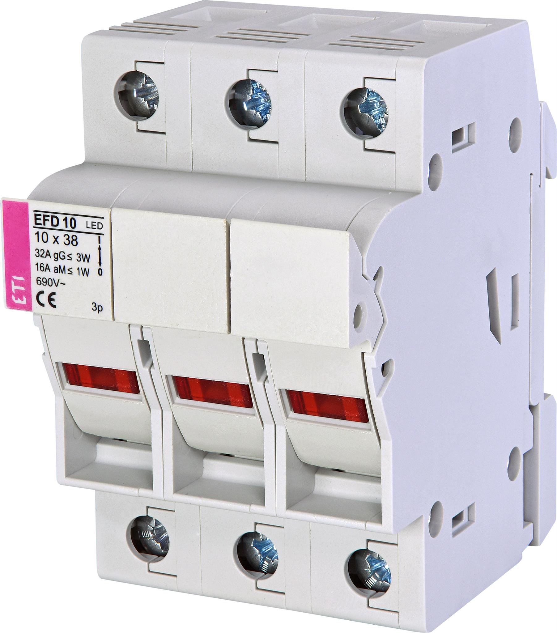 ETI 002540314 pojistkový odpínač, EFD 10 3p LED AD