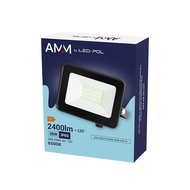 LED reflektor LED-POL Halogen Domo 30W studená bílá III