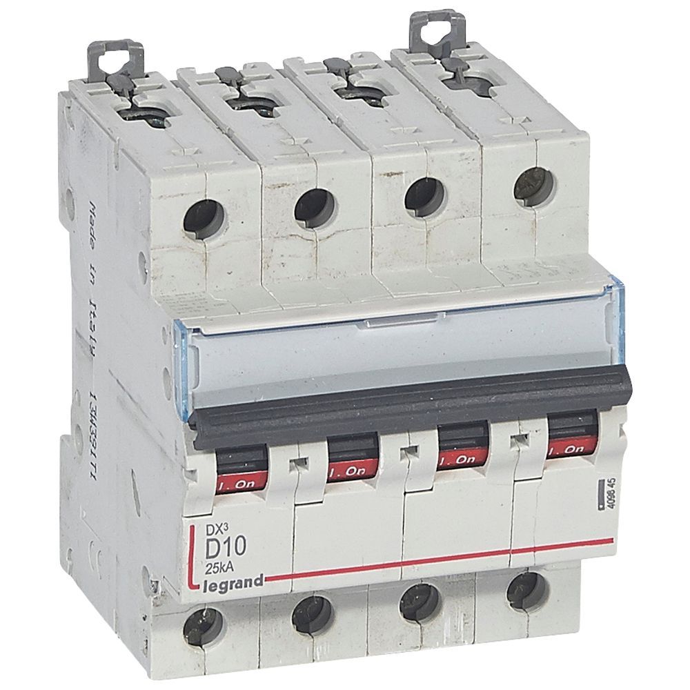 Jistič čtyřpolový LEGRAND 409845 DX3 4P D10 25KA
