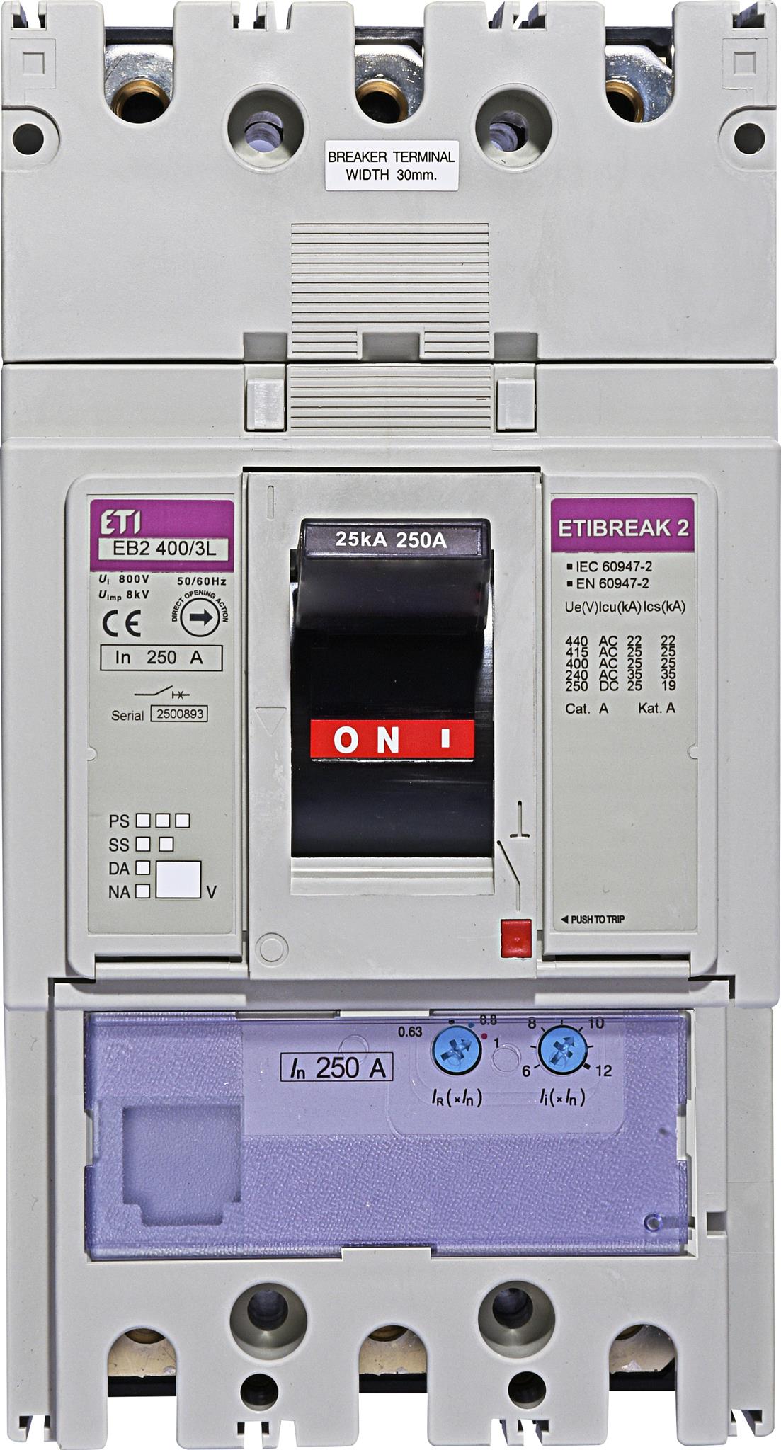 ETI 004671091 kompaktní jistič, EB2 400/3L 250A 3p