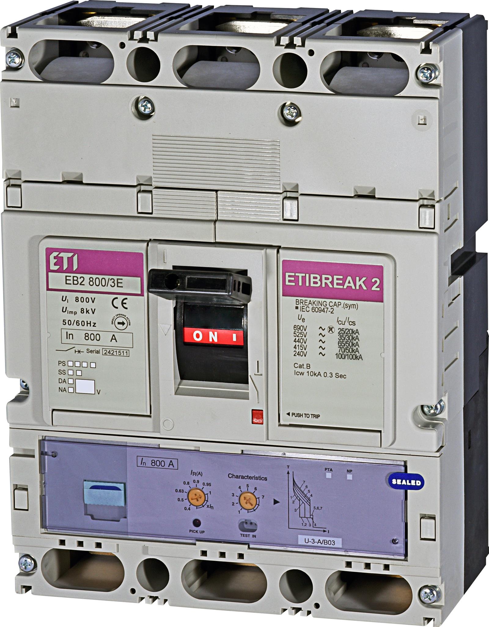 ETI 004672190 kompaktní jistič, EB2 800/3E 800A 3p