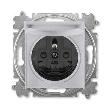 ABB 5519H-A02397 70 Levit Zásuvka jednonásobná s ochr. kolíkem, s clonkami, s víčkem