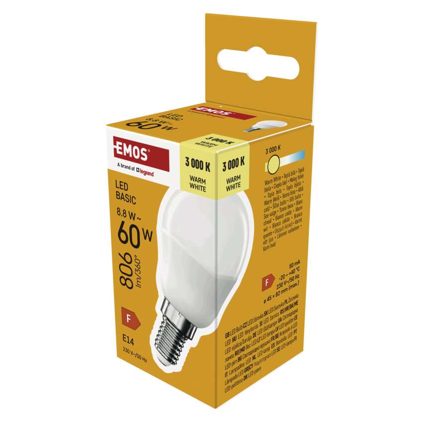 EMOS ZL1F47 LED BASIC MINI GLOBE 8,8W(60W) 806lm E14 WW