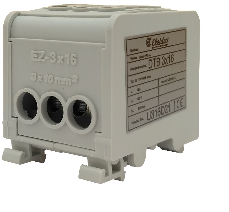 BEČOV U316D21 Distribuční blok DTB 3×16 šedý