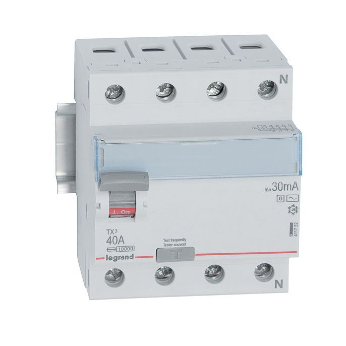Chránič čtyřpolový LEGRAND 411752 TX3 CHRÁN. 4P 40A 30MA AC-G