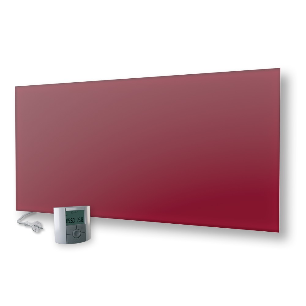 FENIX 11V5437797 ECOSUN 600 GS+ Wine Red Vínově červený, skleněný bezrámový panel 600 W, s bezdrátov