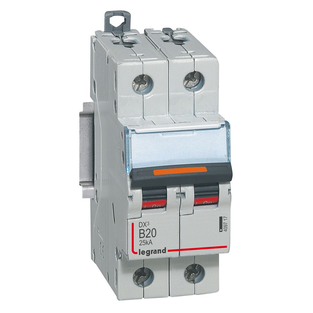 Jistič dvoupolový LEGRAND 409717 DX3 2P B20 25KA