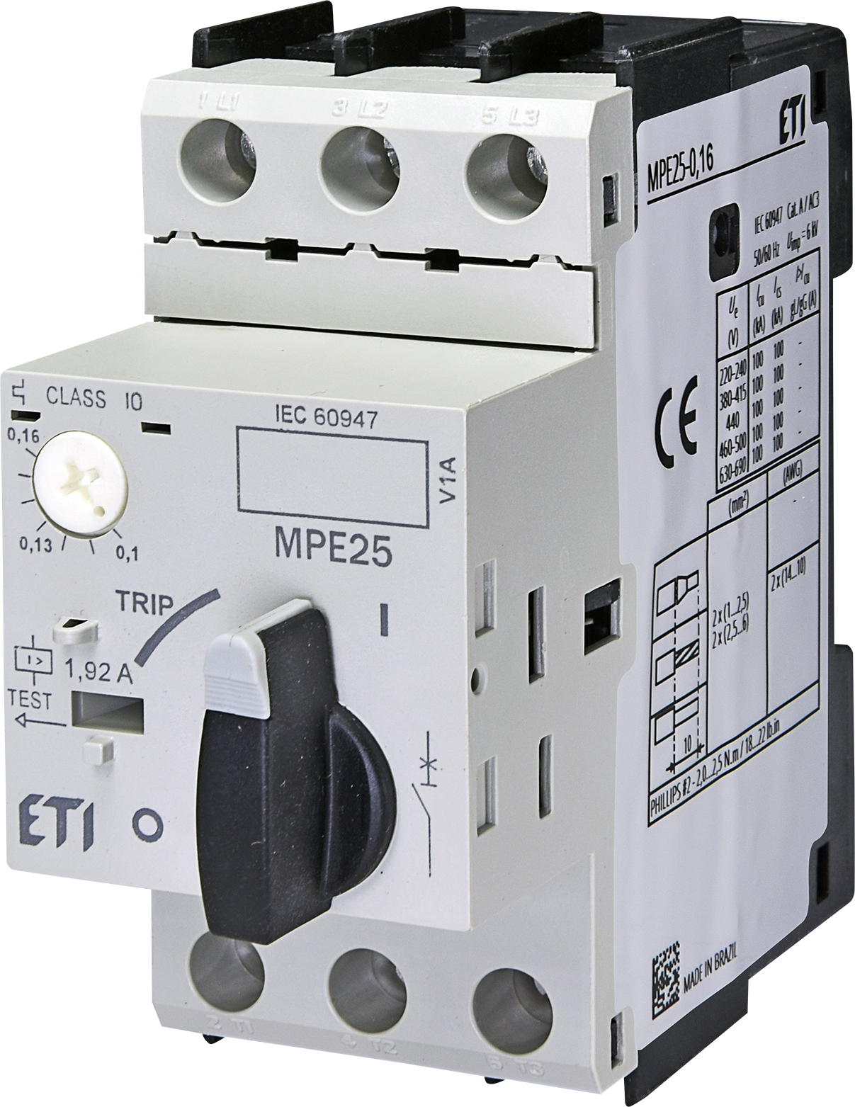 ETI 004648001 motorový spouštěč, MPE25-0,16