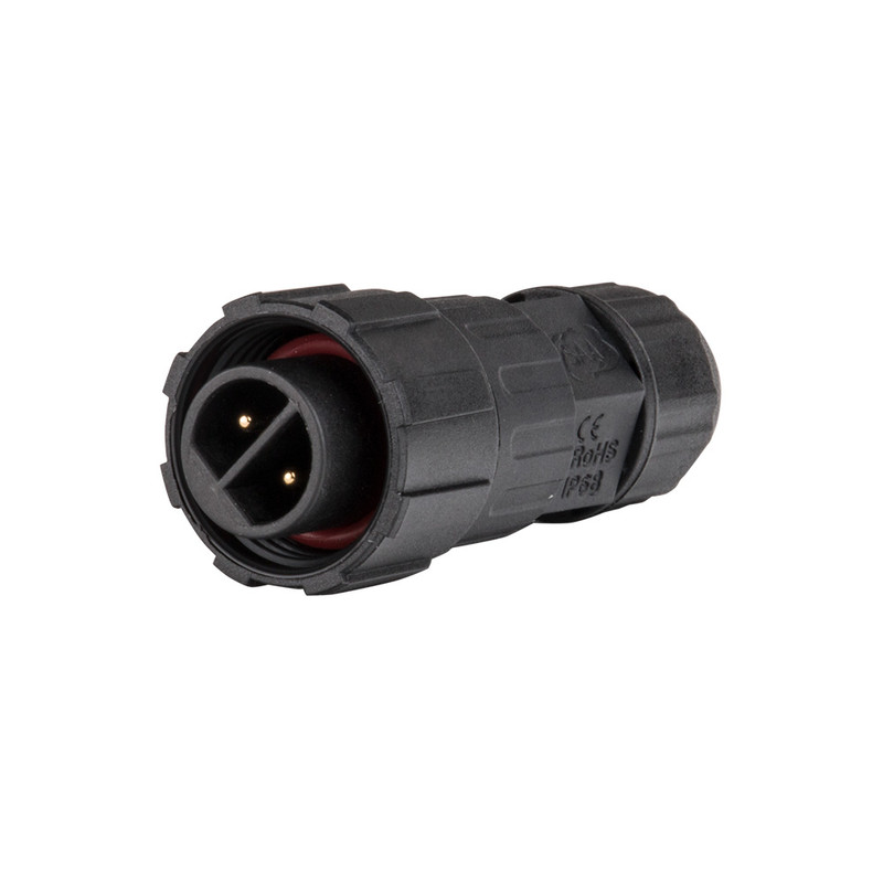 MC LED Konektor - vidlice s převlečnou maticí, IP67, pájecí, M16, 2piny