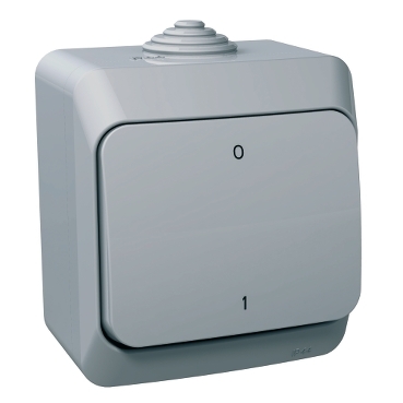 SCHN WDE000620 Cedar Plus IP44 - Spínač dvojpólový řazení 2, šedý