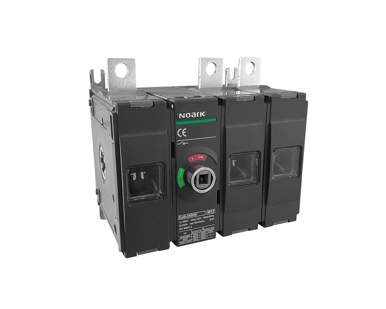 Odpínač otočný NOARK 114694 Ex9I-250HV W03 125A EU HV 1140, rám 250A, In=125A, Přední vnější