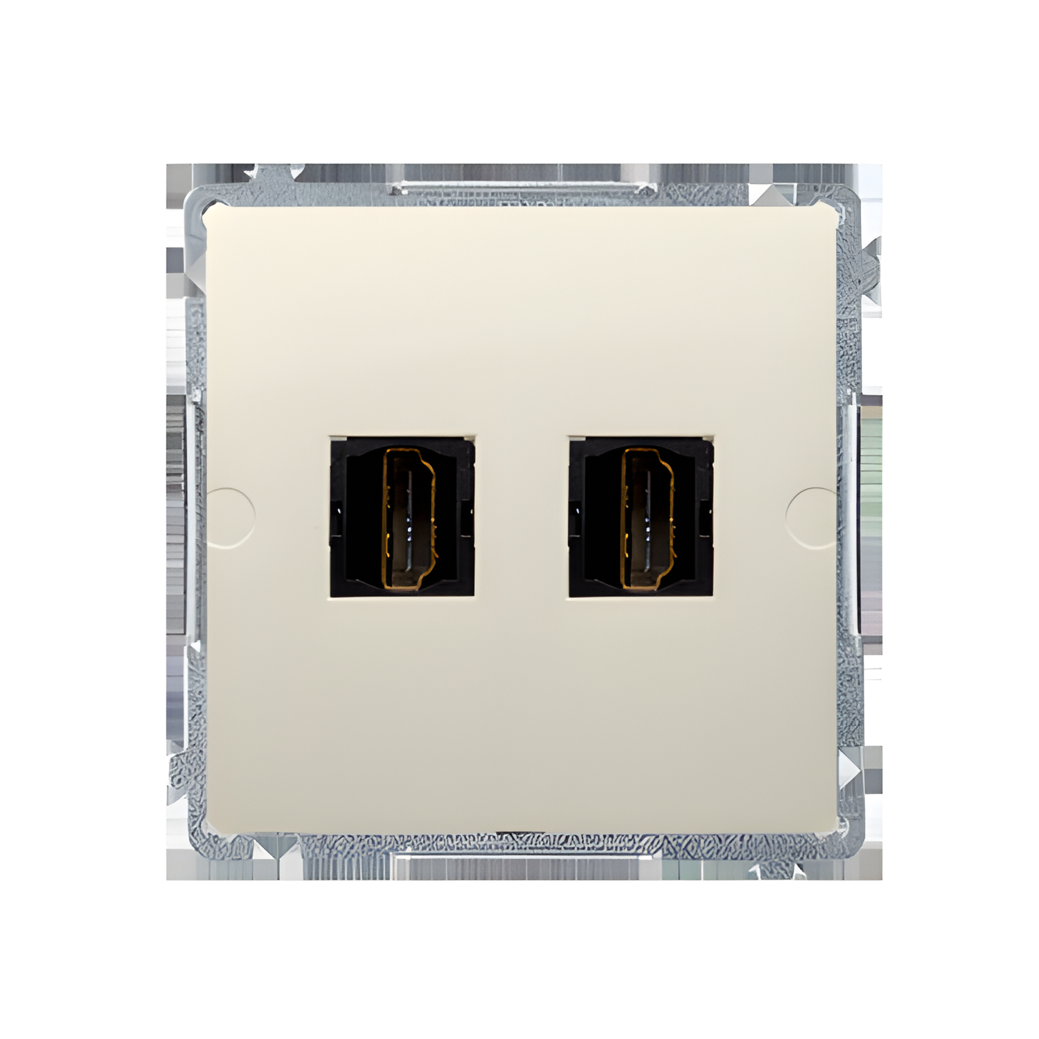 Zásuvka HDMI SIMON BASIC BMGHDMI2.01/12, 2 násobná (přístroj s krytem), béžová