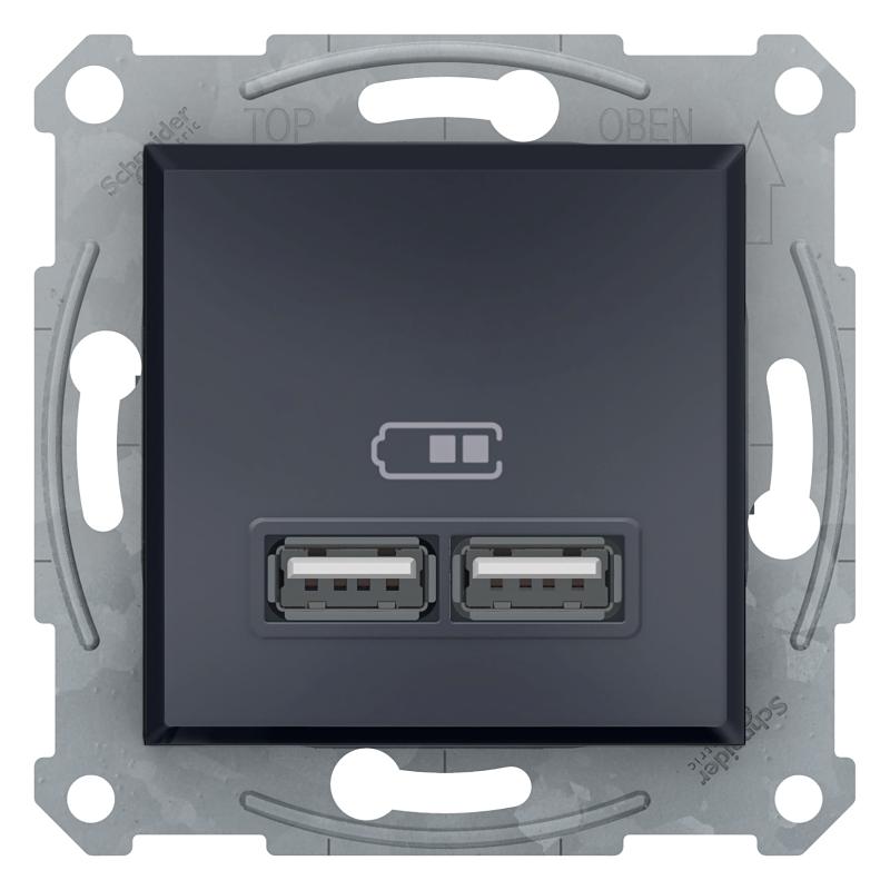 SCHN EPH2700271 Asfora - 2xUSB nabíjecí konektor 2.1A, antracit