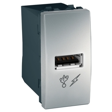 SCHN MGU3.428.30 Unica - USB 2.0 nabíjecí konektor, Aluminium RP 0,04kč/ks
