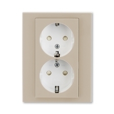 ABB 5522H-C03457 18 Jiné systémy zásuvek Zásuvka dvojnásobná s ochrannými kontakty (podle DIN), s cl