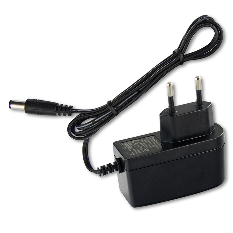 Adaptér napájecí MC LED adaptér 12W, DC 12V/1A, IP20, černý plast, s vidlicí