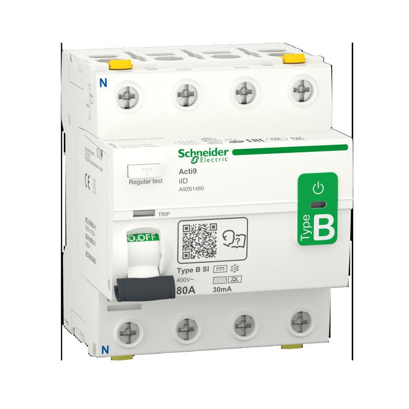 SCHN A9Z61480 Proudový chránič iID 4P 80A 30mA typ B-SI 400V