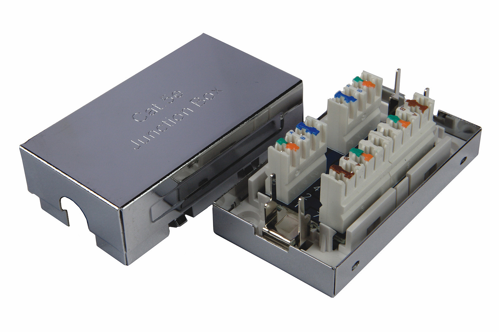 Box datový SOLARIX KRJS45-VEB5, CAT5E, STP, RJ45, spojovací, LSA+/Krone, černá