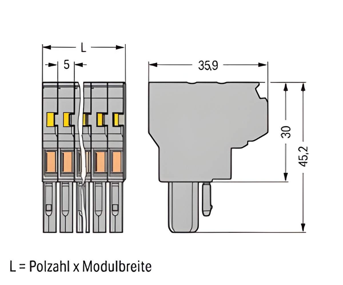 WAGO 769-121 2vodičová pružinová svorkovnice