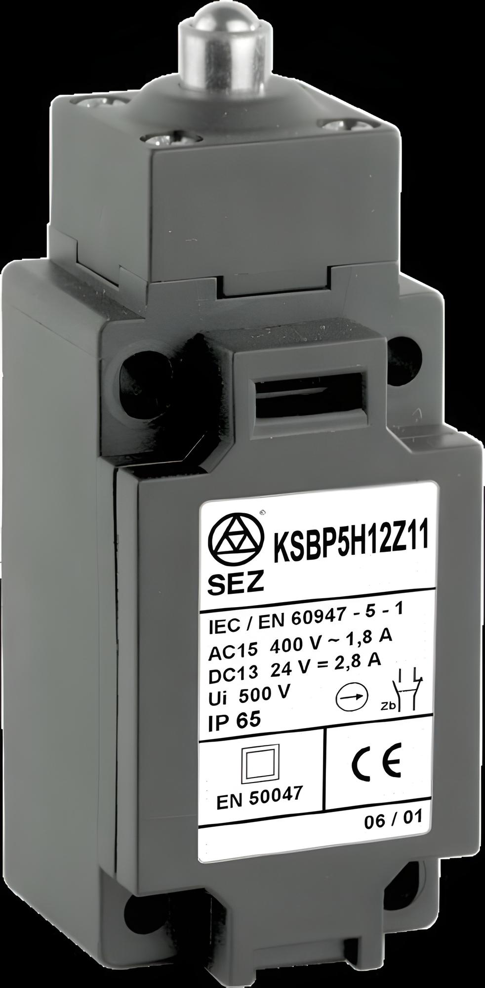 SEZ KSBP5H12X21 Koncový spínač plastový s kuličkovým čepem, šířka 40 mm