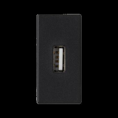 Modul SIMON K128B/14, K45/2, USB 2.0 typ A (samice), šroubové svorky, 22, 5 x 45 mm, šedá grafitová
