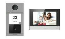 Hikvision DS-KIS604-S(B) kit IP videotelefonu, bytový monitor + dveřní stanice + switch + microSD