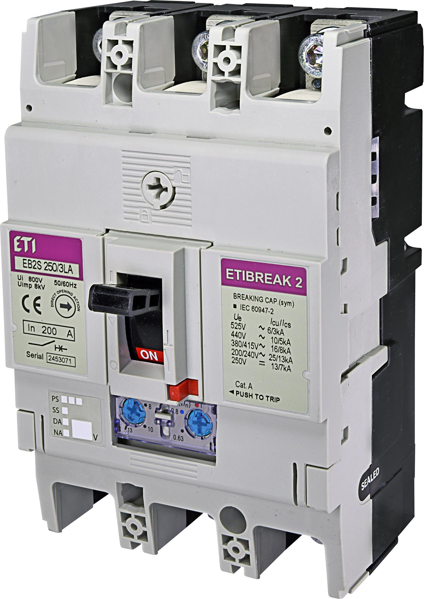 ETI 004671887 kompaktní jistič, EB2S 250/3LA 200A 3p