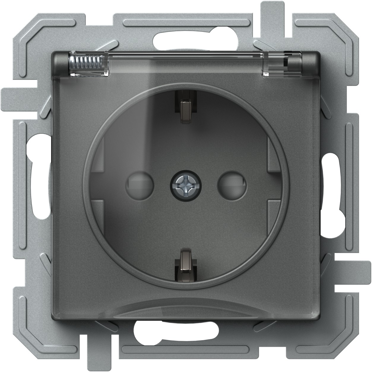 TEM ZÁSUVKA SCHUKO+KRYT 2P+E 16A 250V~ XO AT XO antracit