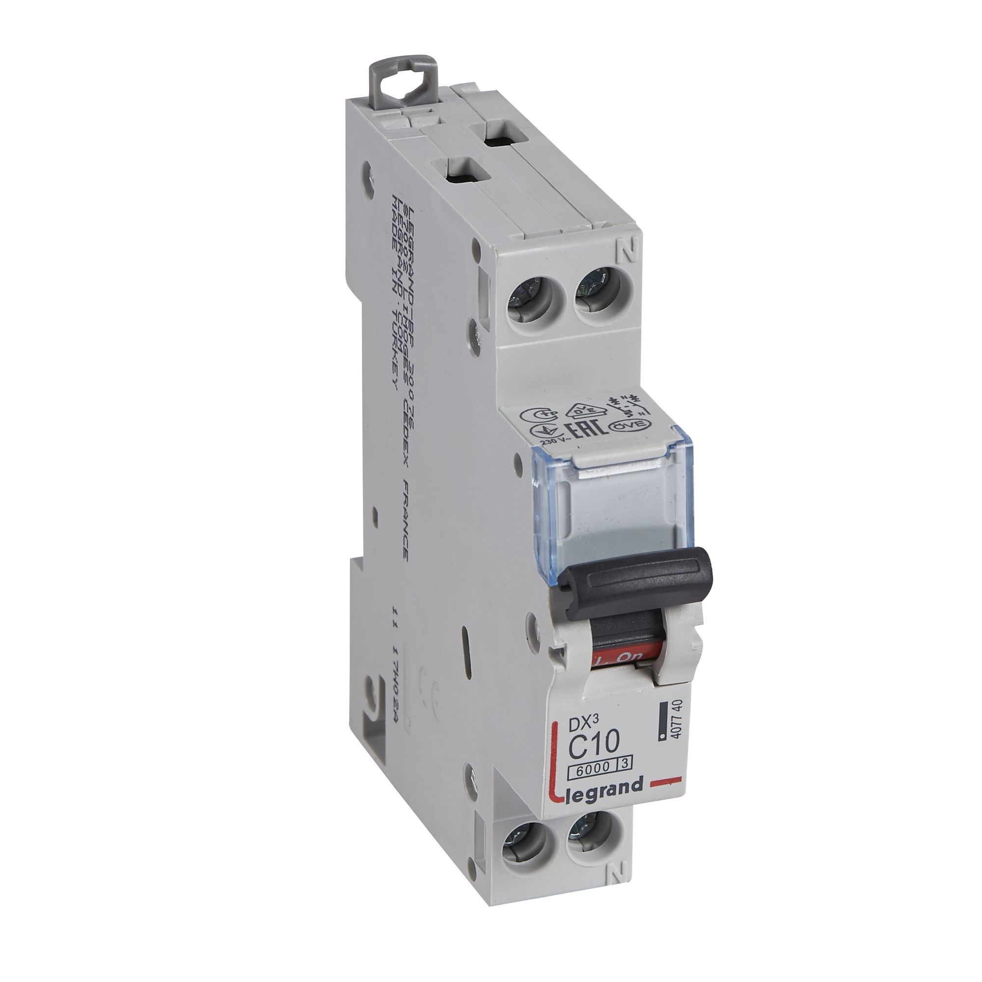 Jistič dvoupolový LEGRAND 407740 DX3 1P+N C10 6/10KA
