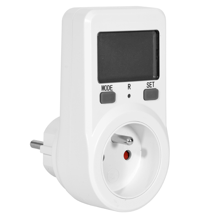 Zásuvka s měřením el. energie ECOPLANET WATT METER IP20, 1x zásuvka