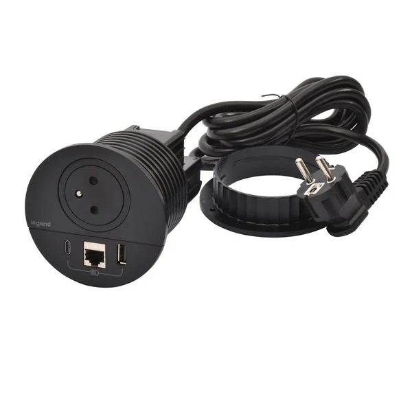 LEG 654702 DISQ80 2P+T USB A+C RJ45 ČERNÁ