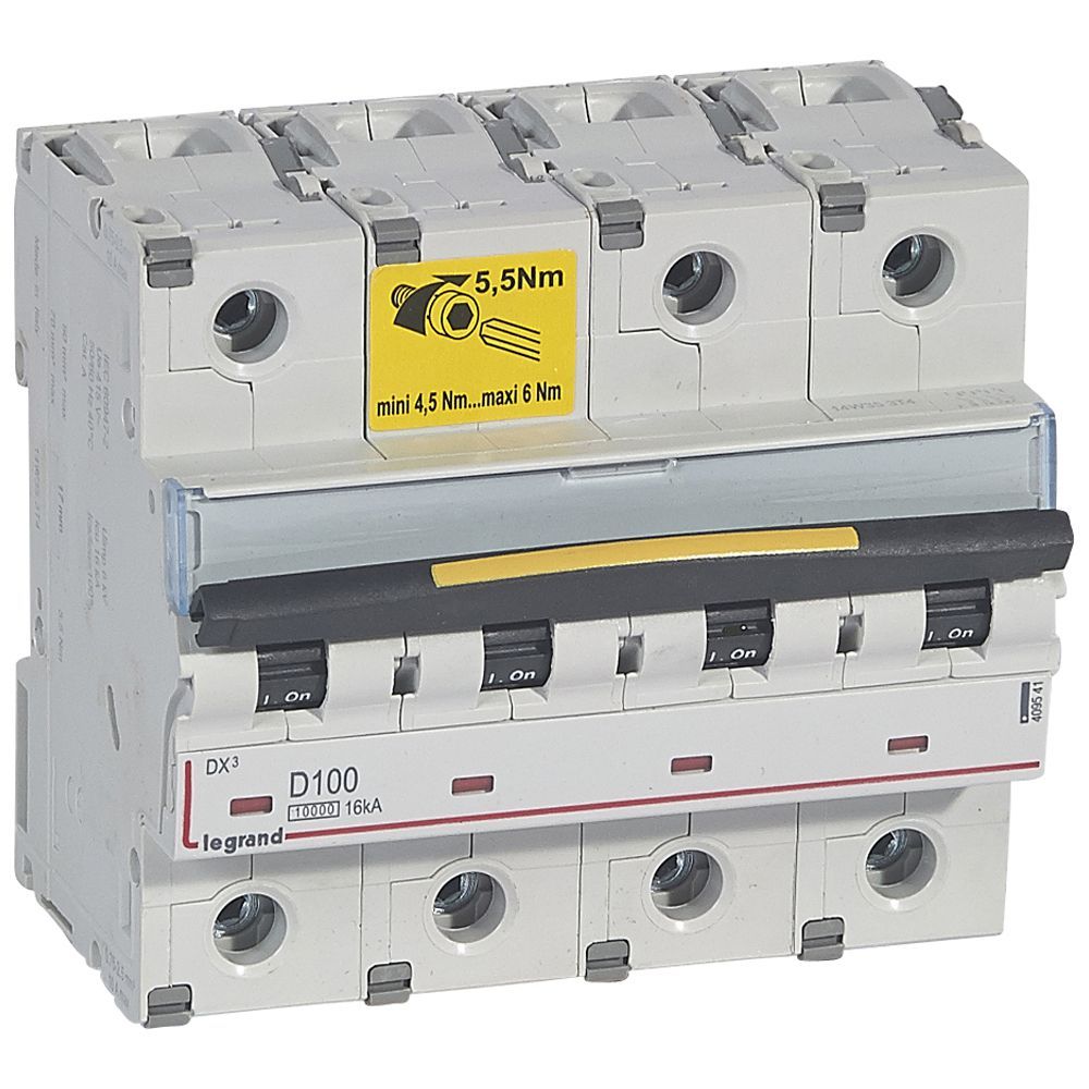 Jistič čtyřpolový LEGRAND 409541 DX3 4P D100 10000A/16KA