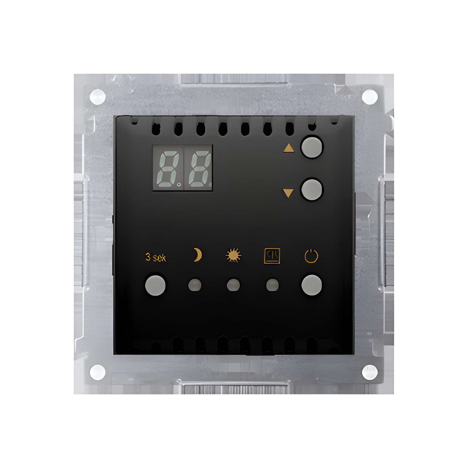 Termostat digitální SIMON 54 DTRNW.01/49, program. s vest. senz. tepl., černá mat metalíza