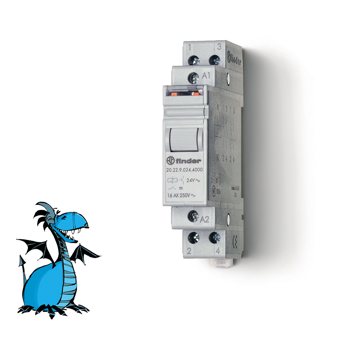 FINDER 20.22.9.024.4000 Spínač imp. ovl., 2Z/16A, 24V DC