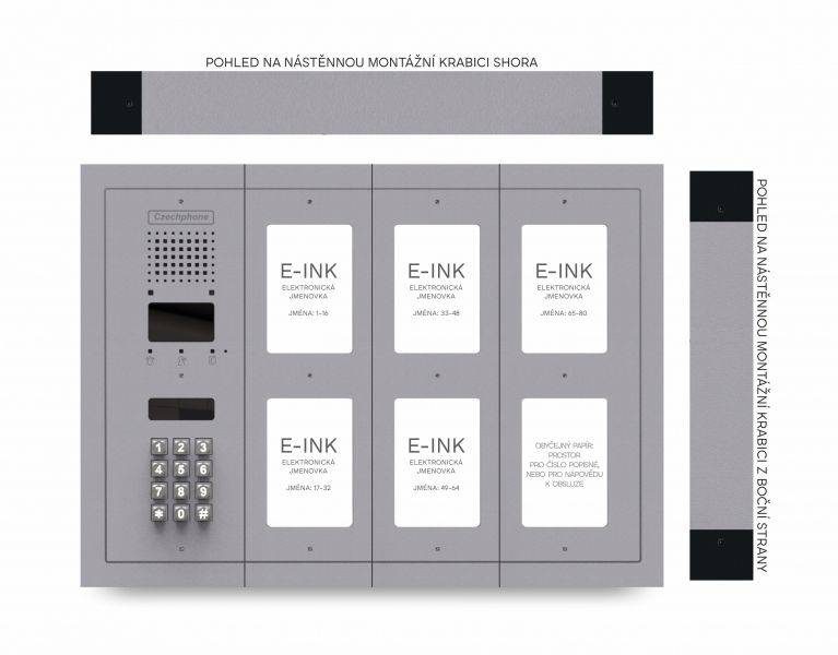 CZPHONE 4004093032 S elektronickým papírem (E-INK) FlatLine: SVĚTLE ŠEDÁ - MELODY: klávesnice až 80