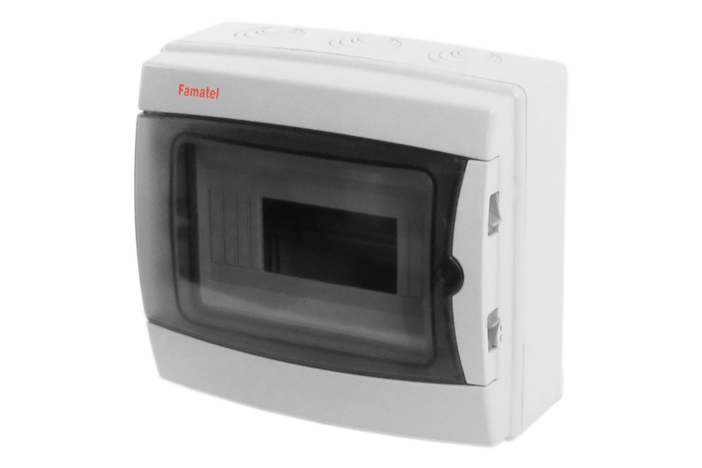 Rozvodnice nástěnná FAM Rozvodnice Acqua 3908-T IP65, 8mod., průhl. dveře, 215x235x110mm