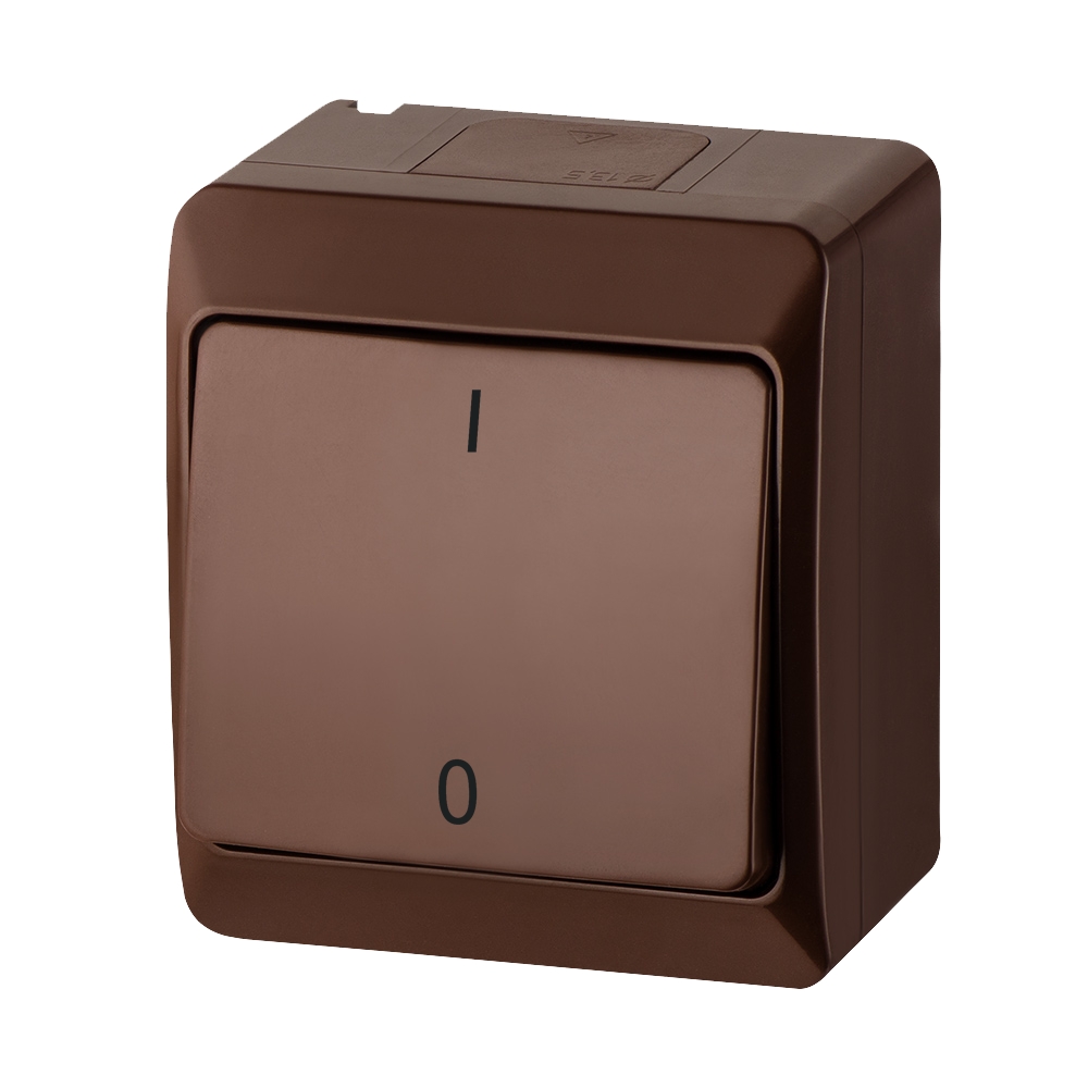 Spínač dvoupólový HERMES 0333-06, č.2, IP44, hnědá