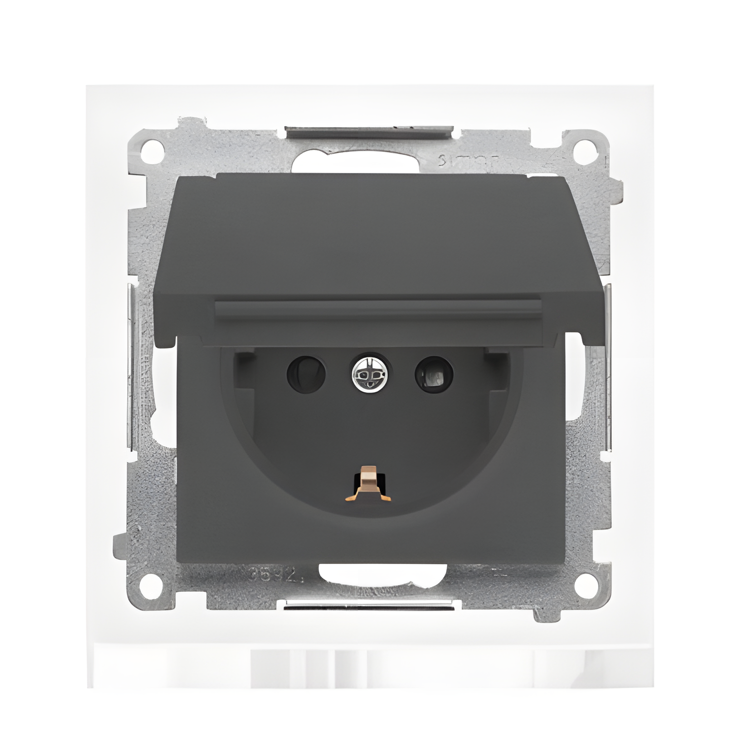 Zásuvka Schuko SIMON 55 TGSZ1BCZ.01/116, 1 nás., IP44, cl., 16A/250V~, bezšr. sv., grafit mat