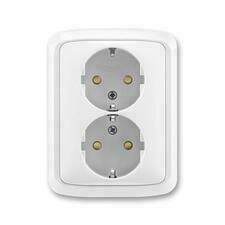 ABB 5512A-3459 B Jiné systémy zásuvek Zásuvka dvojnásobná s ochrannými kontakty (podle DIN), s clonk