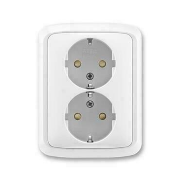 ABB 5512A-3459 B Zásuvka dvojnásobná s ochrannými kontakty (podle DIN), s clonkami 27-Jiné systémy z