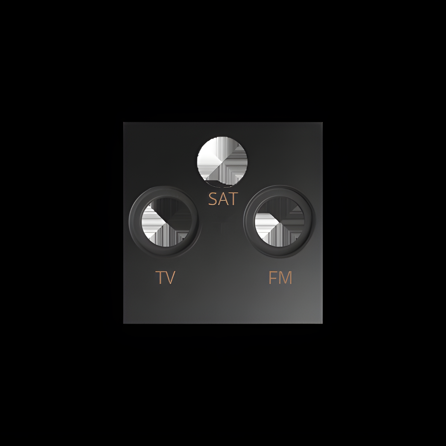 Kryt zásuvky anténní SIMON 82 82037-38, R+TV+SAT, grafitová