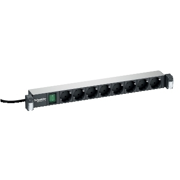 SCHN VDIG162731 Actassi - Napájecí panel, 8x Schuko zásuvka, prosvětlený vypínač, 1U