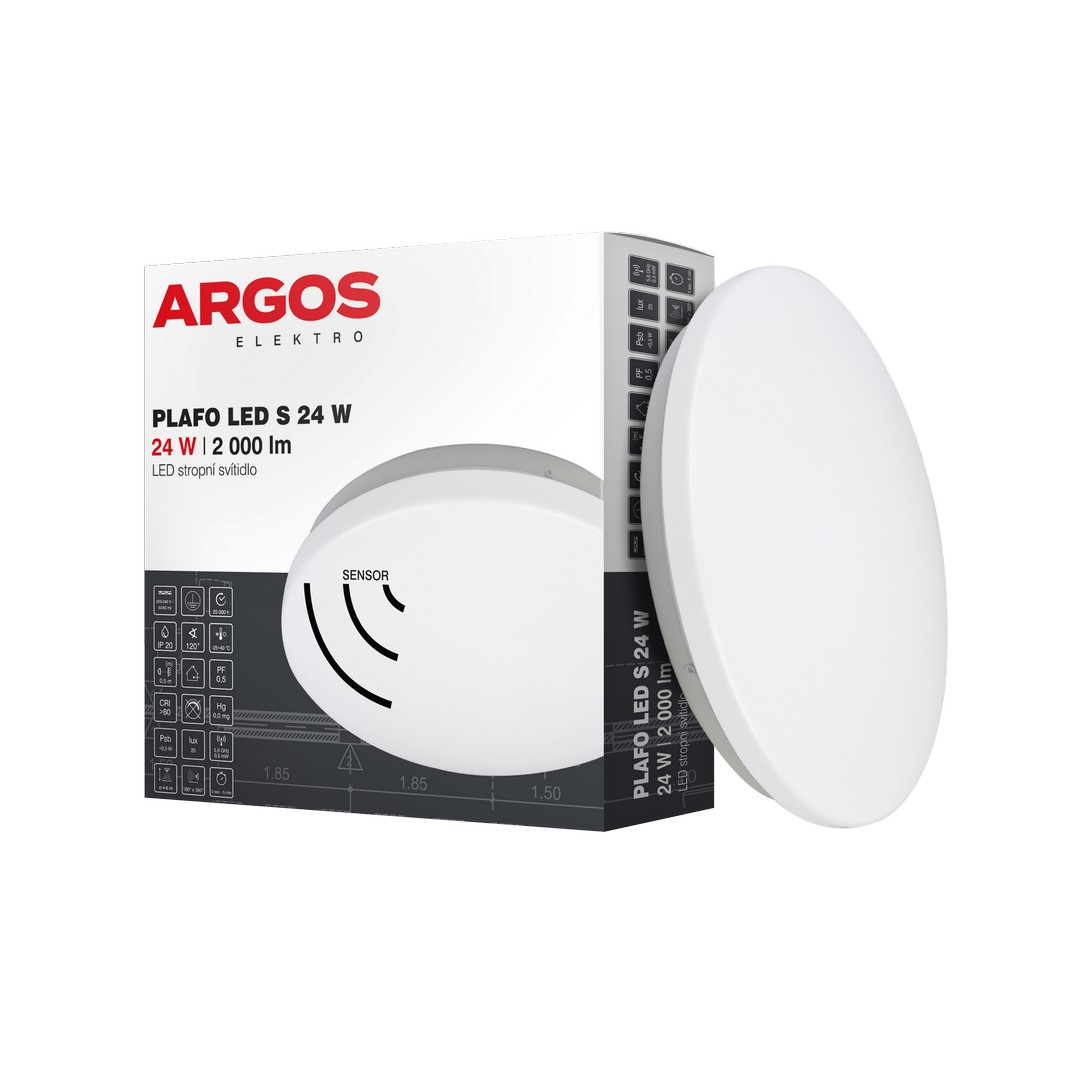 LED svítidlo přisazené ARGOS PLAFO LED S 24W se senzorem