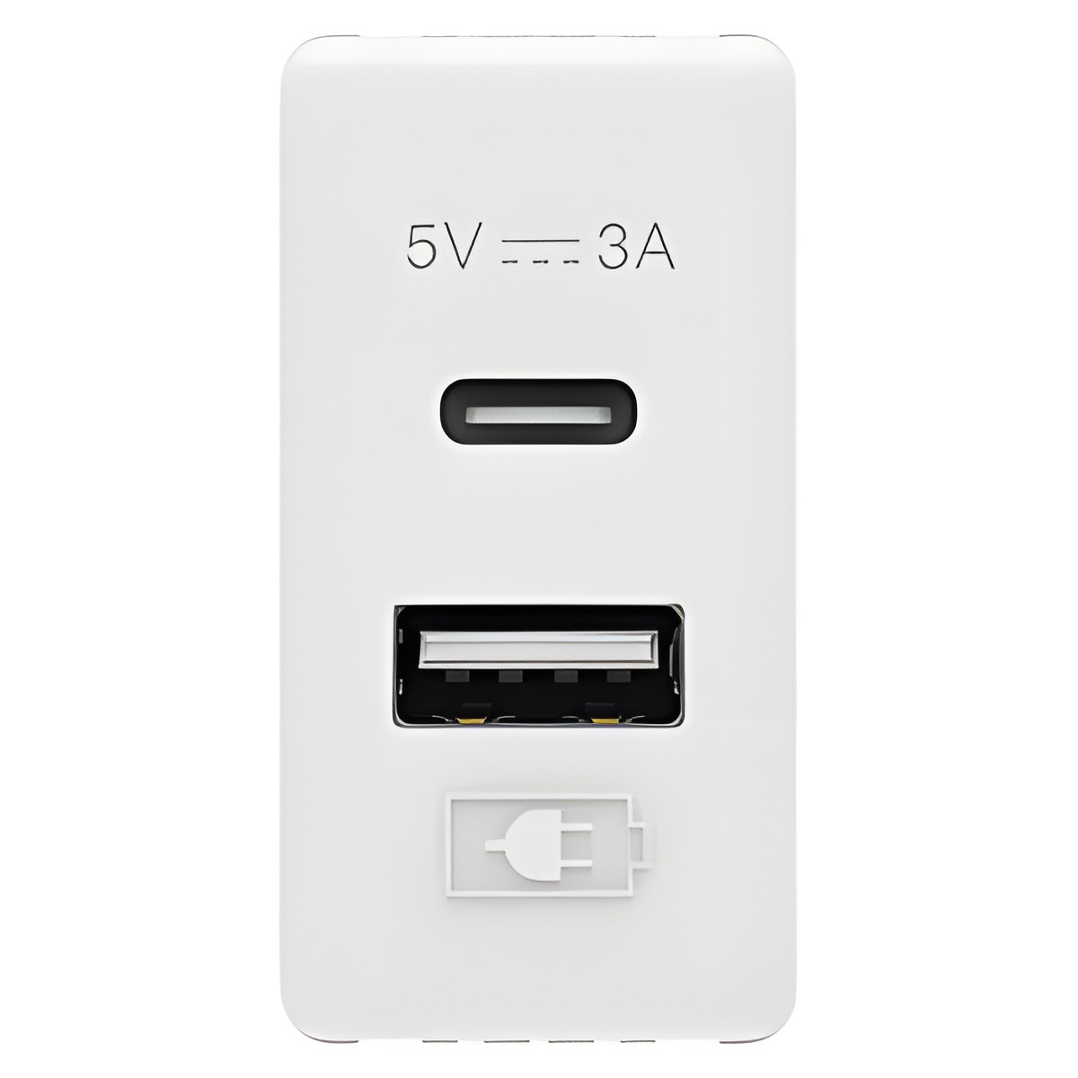 Usb nabíječka GEWISS GW20363, typ a+c, 3 a, bílá, system